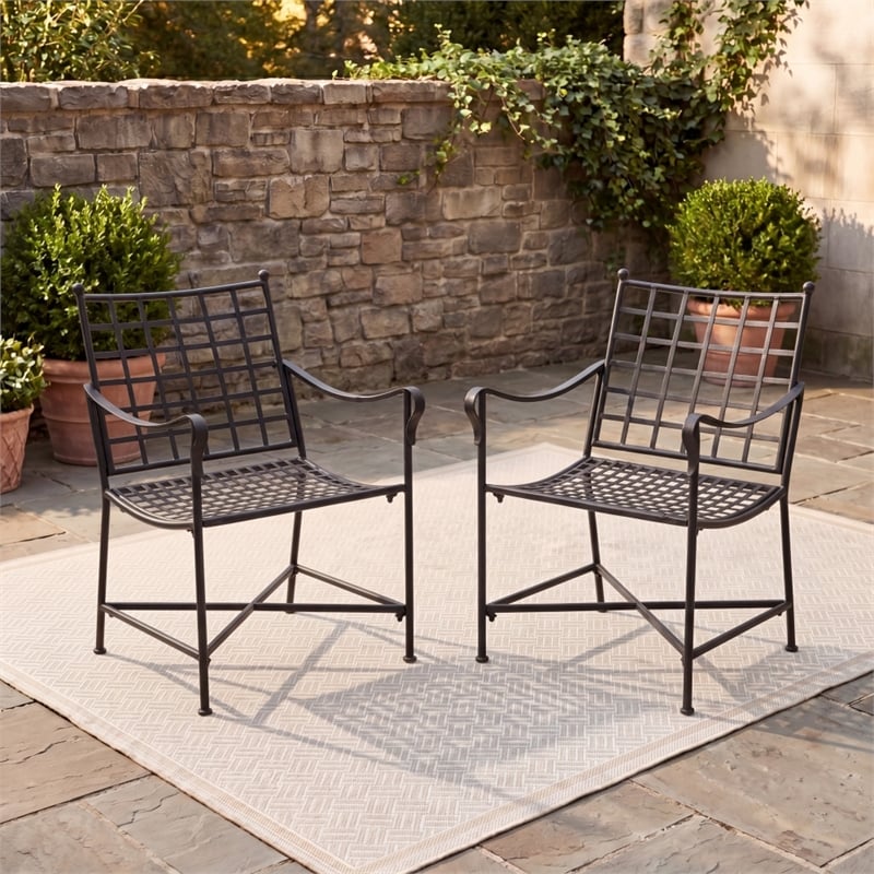 Safavieh Caledonia Iron Lounge Chair Set 2 in Black