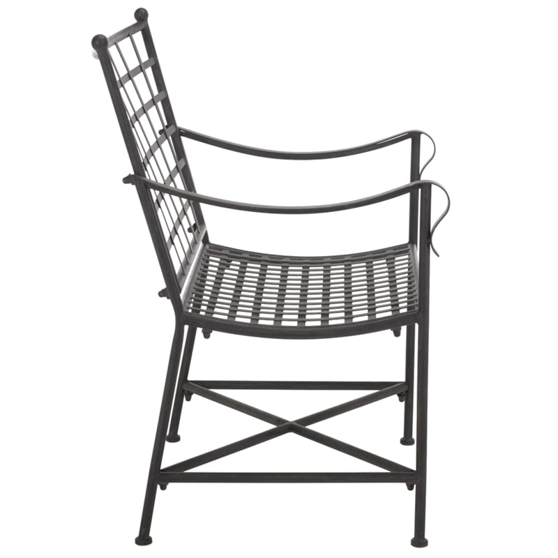 Safavieh Caledonia Iron Lounge Chair Set 2 in Black