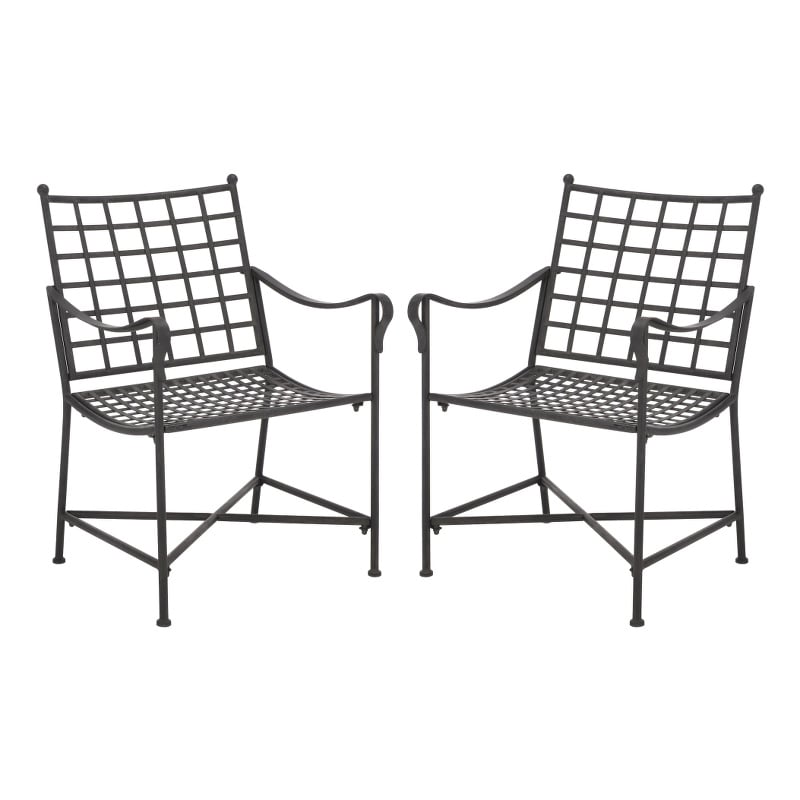 Safavieh Caledonia Iron Lounge Chair Set 2 in Black