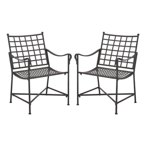 Safavieh Caledonia Iron Lounge Chair Set 2 in Black