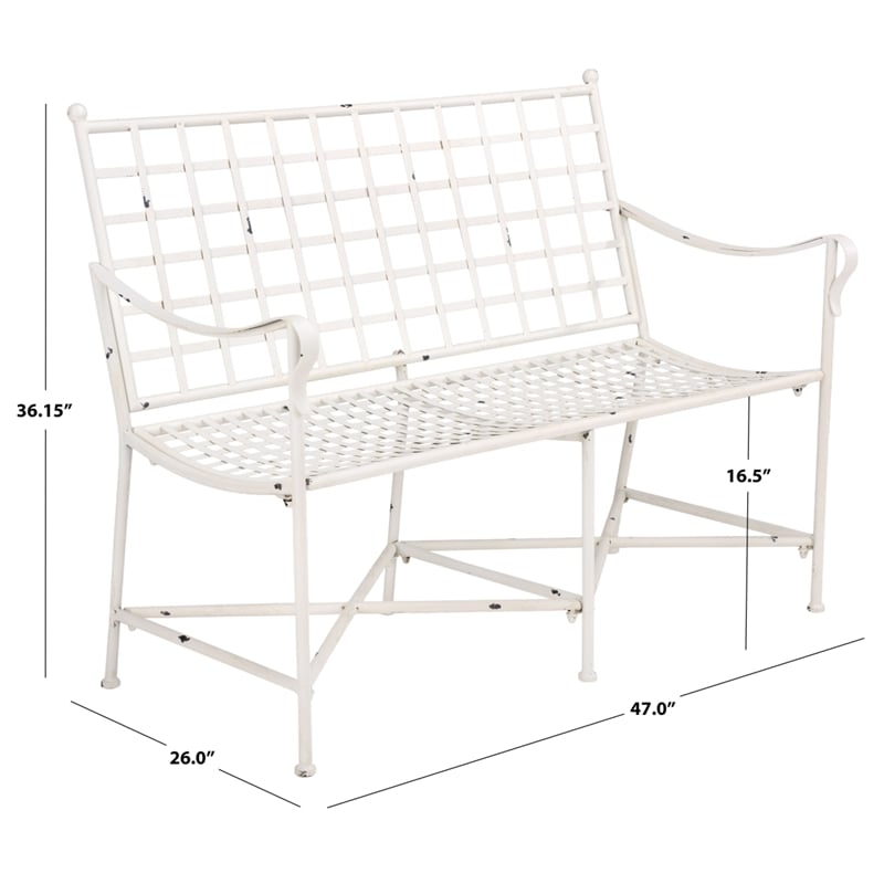 Safavieh Caledonia Iron Loveseat in White