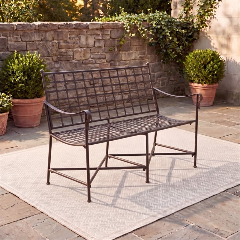 Safavieh Caledonia Iron Loveseat in Brown