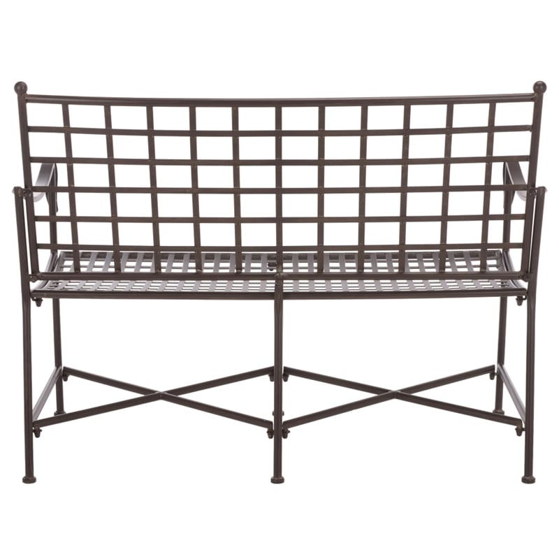 Safavieh Caledonia Iron Loveseat in Brown