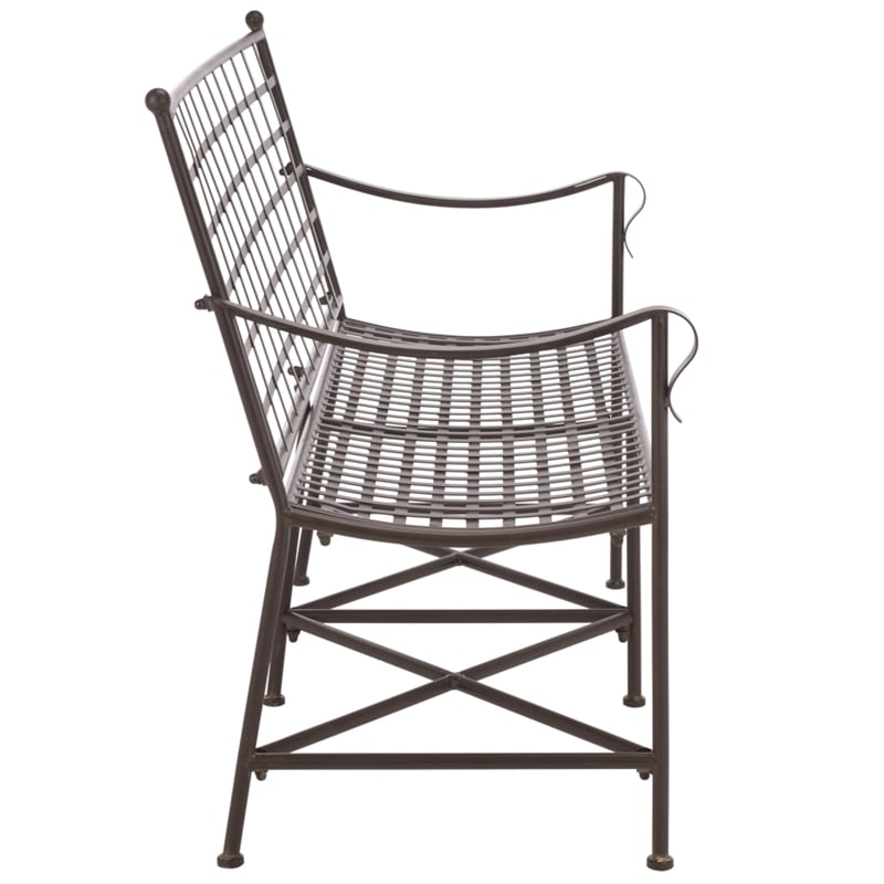 Safavieh Caledonia Iron Loveseat in Brown