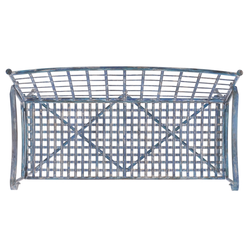 Safavieh Caledonia Iron Loveseat in Blue