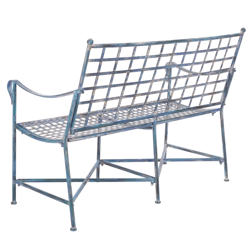 Safavieh Caledonia Iron Loveseat in Blue