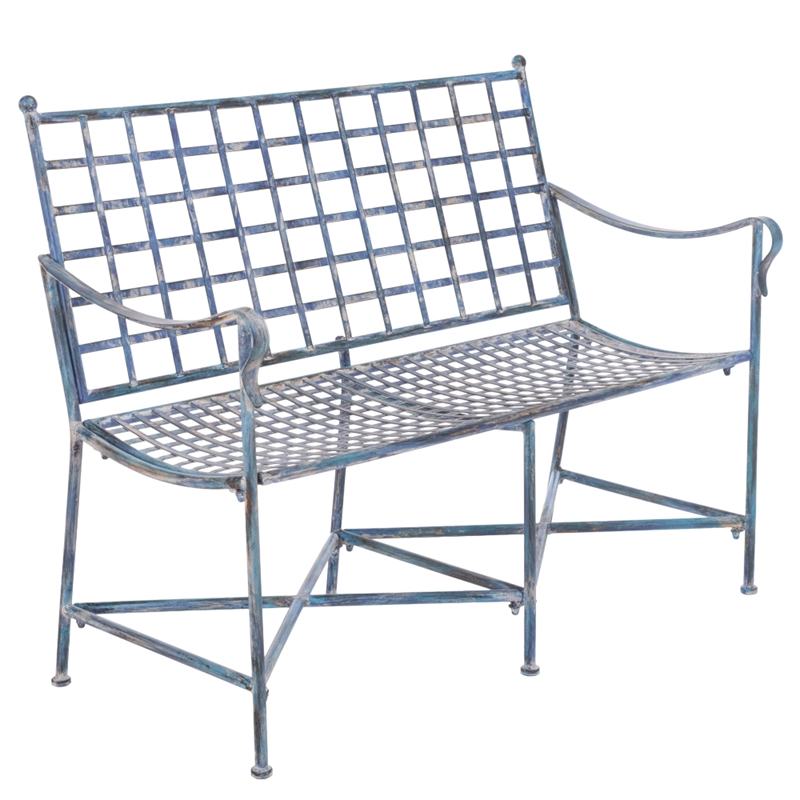 Safavieh Caledonia Iron Loveseat in Blue