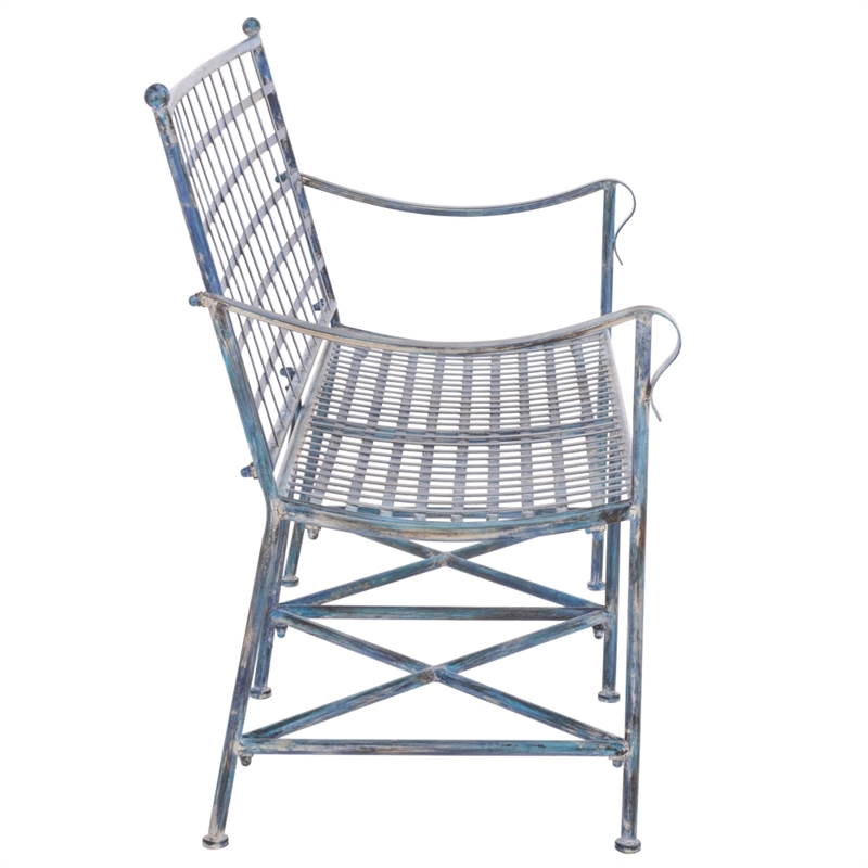 Safavieh Caledonia Iron Loveseat in Blue