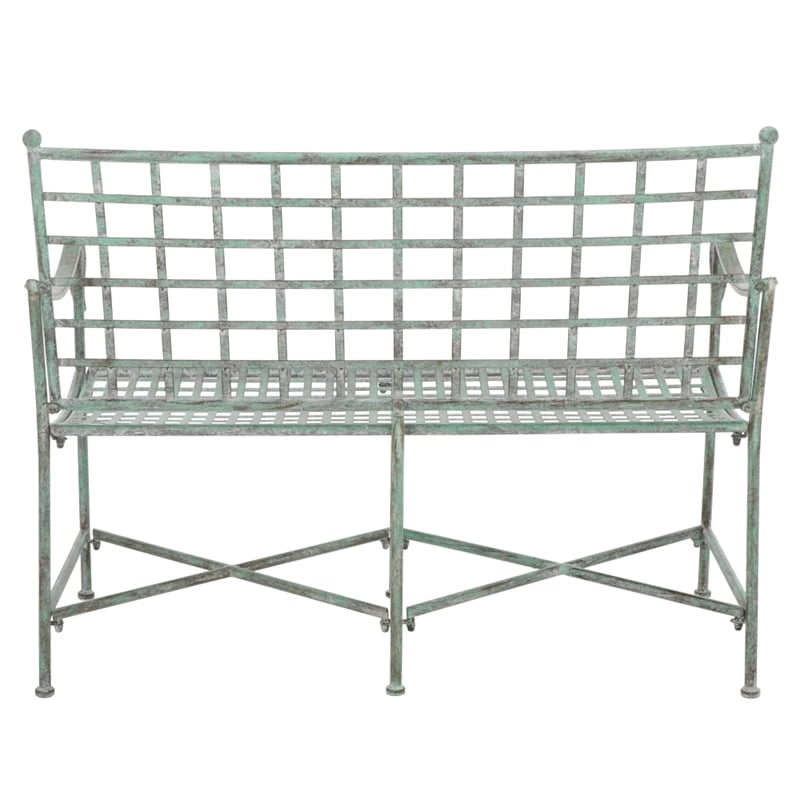 Safavieh Caledonia Iron Loveseat in Green