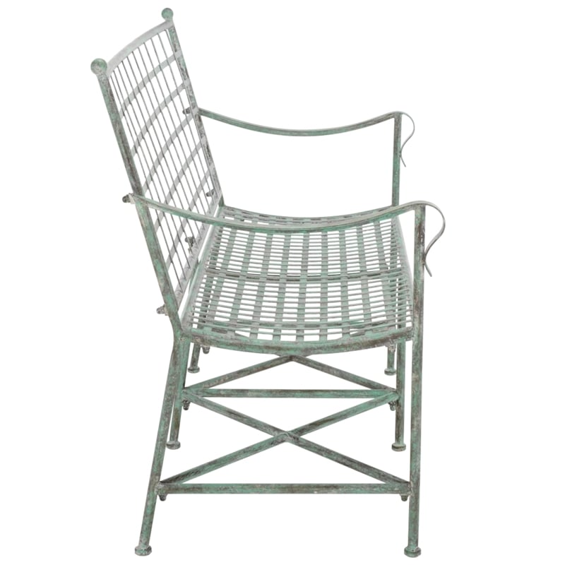 Safavieh Caledonia Iron Loveseat in Green