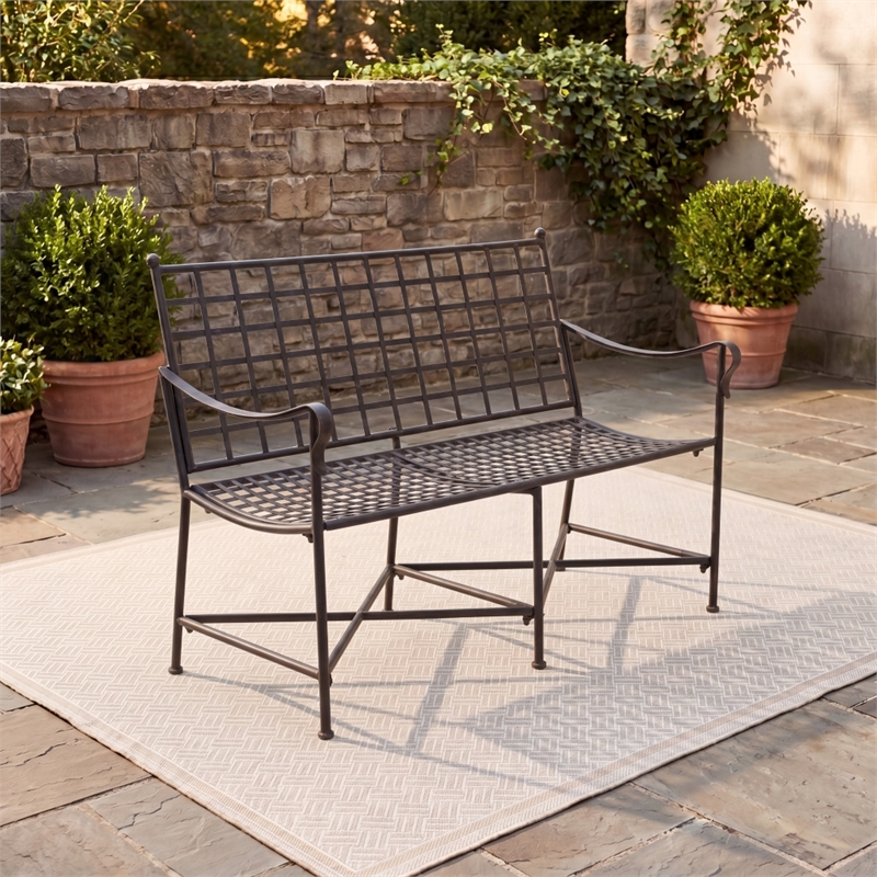 Safavieh Caledonia Iron Loveseat in Black