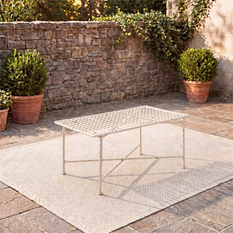 Safavieh Caledonia Iron Coffee Table in White