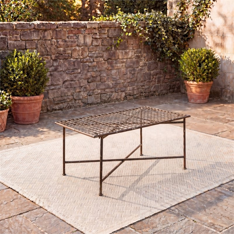 Safavieh Caledonia Iron Coffee Table in Brown