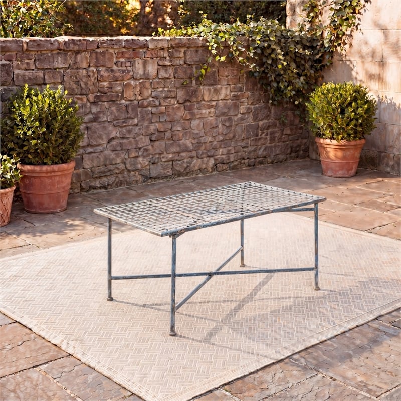 Safavieh Caledonia Iron Coffee Table in Blue