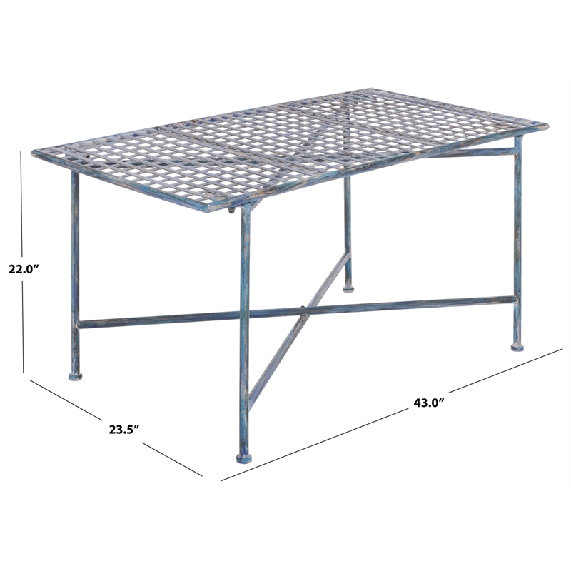 Safavieh Caledonia Iron Coffee Table in Blue