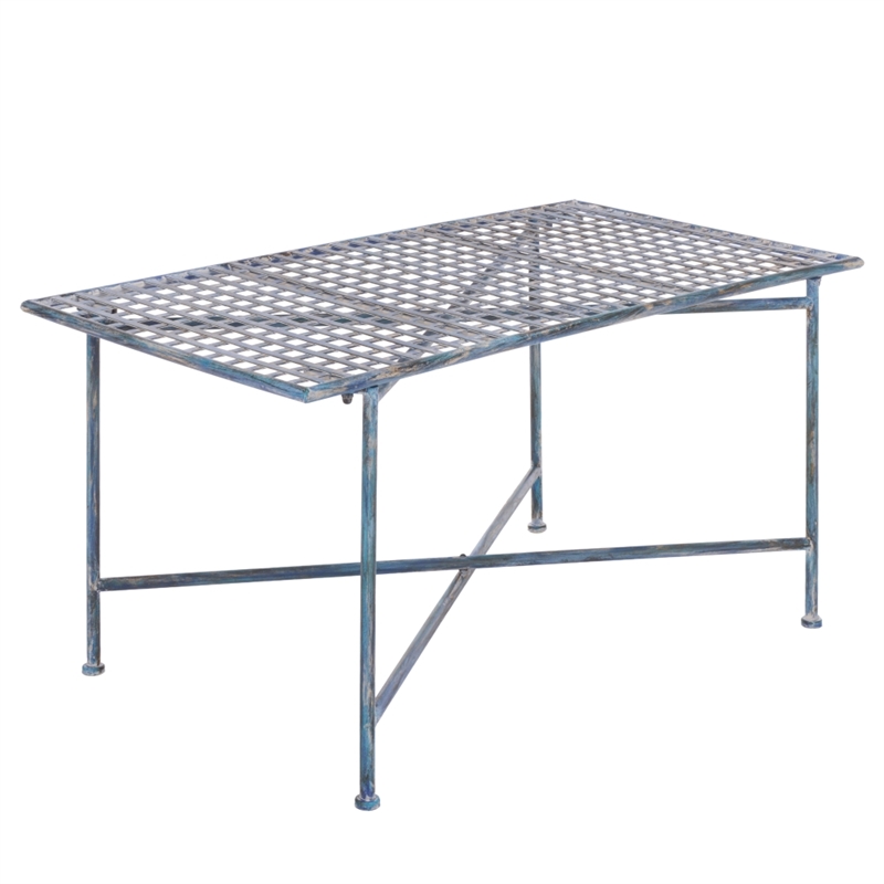 Safavieh Caledonia Iron Coffee Table in Blue