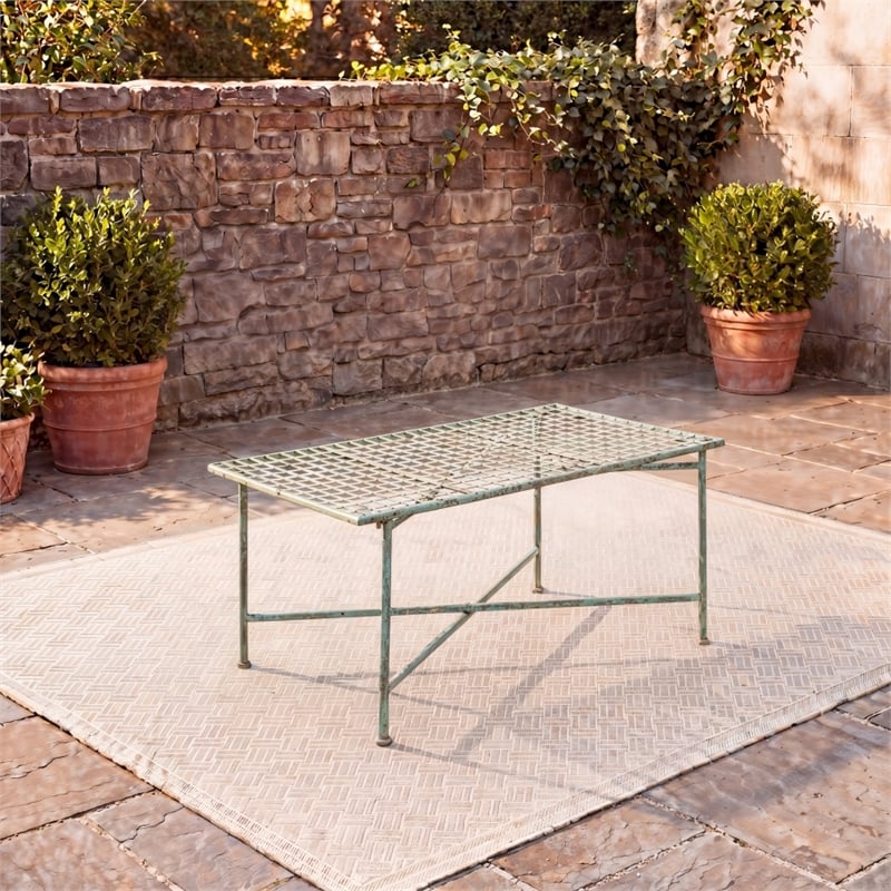 Safavieh Caledonia Iron Coffee Table in Green