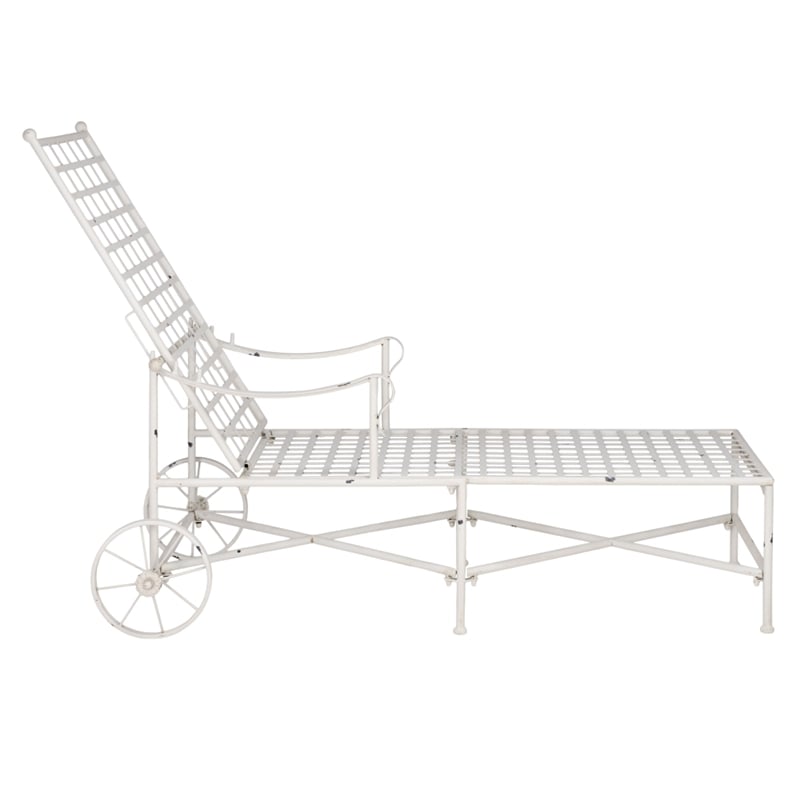 Safavieh Caledonia Iron Chaise Lounge in White
