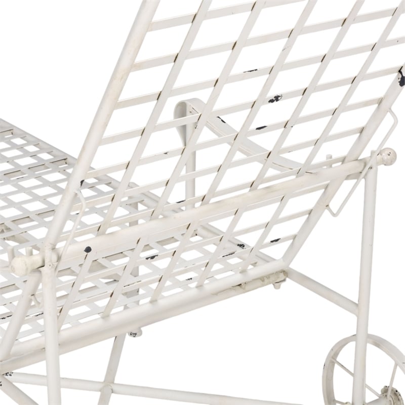 Safavieh Caledonia Iron Chaise Lounge in White