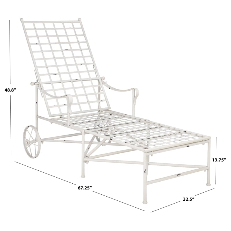 Safavieh Caledonia Iron Chaise Lounge in White