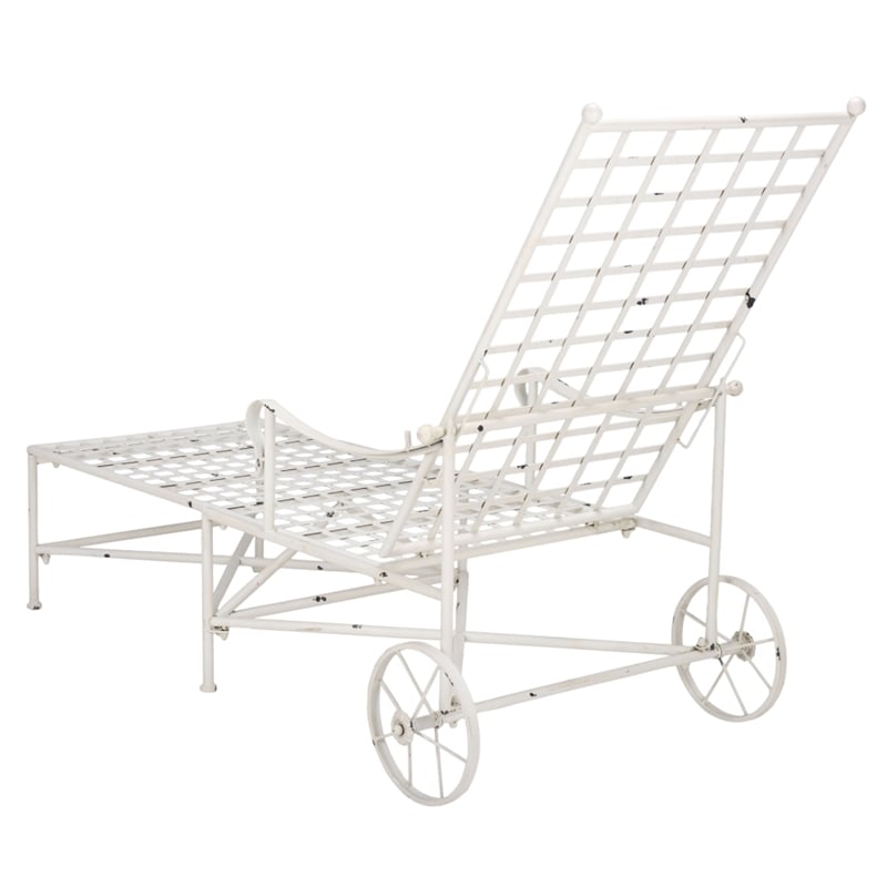 Safavieh Caledonia Iron Chaise Lounge in White