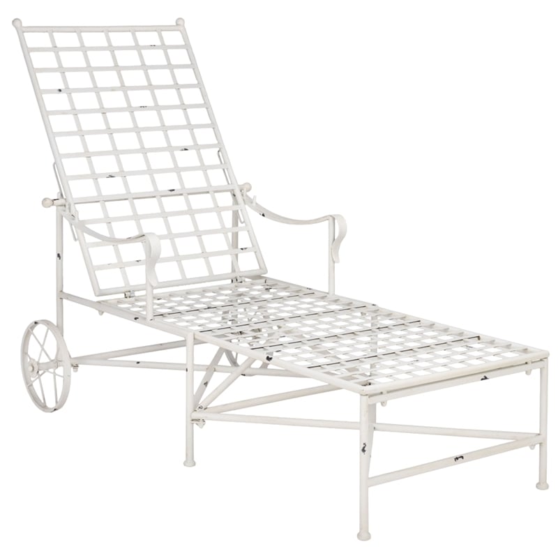 Safavieh Caledonia Iron Chaise Lounge in White