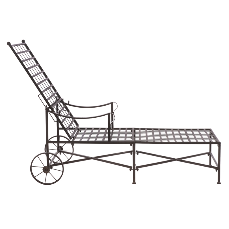 Safavieh Caledonia Iron Chaise Lounge in Brown