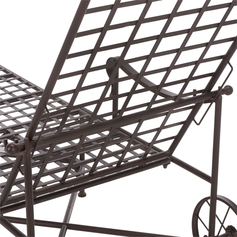 Safavieh Caledonia Iron Chaise Lounge in Brown