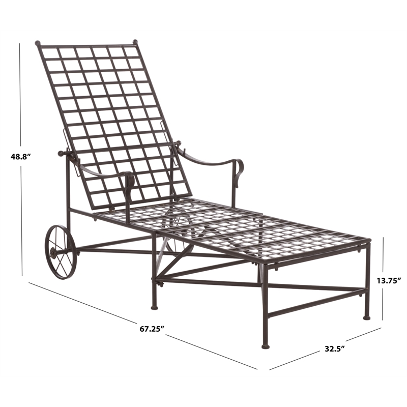 Safavieh Caledonia Iron Chaise Lounge in Brown