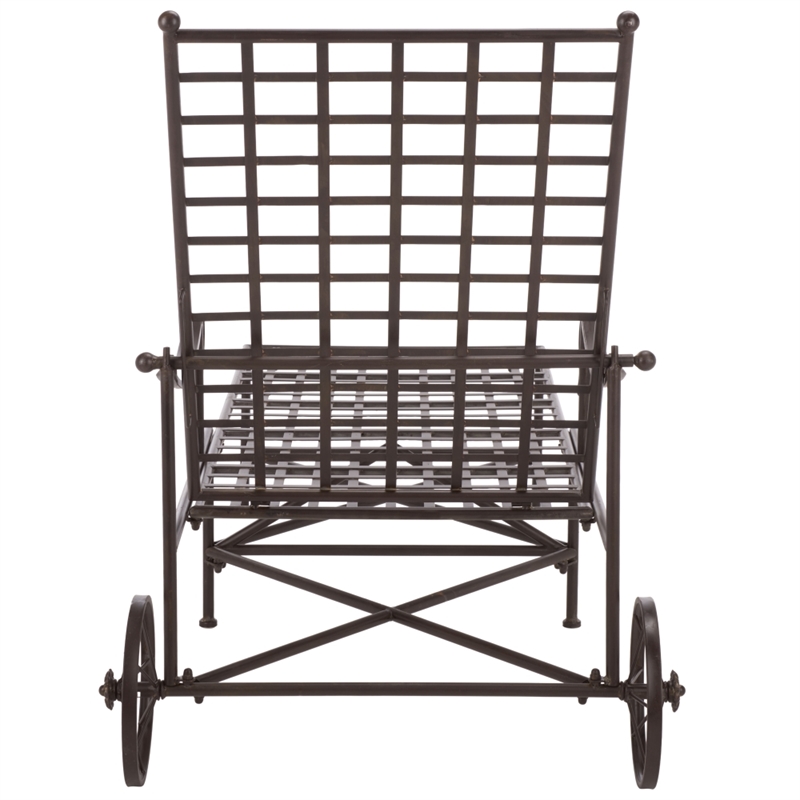 Safavieh Caledonia Iron Chaise Lounge in Brown