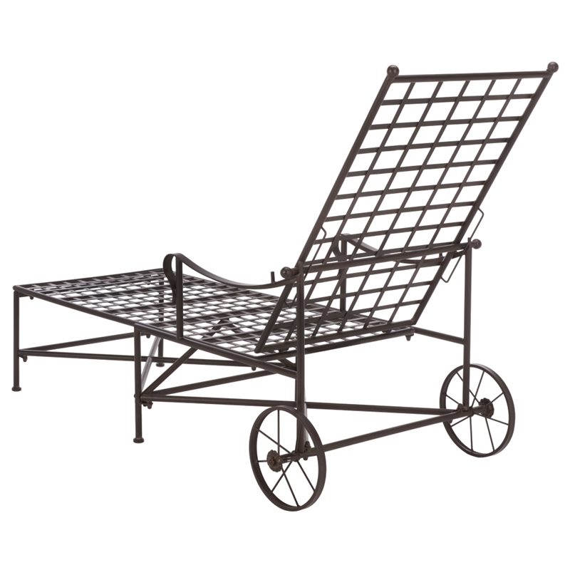 Safavieh Caledonia Iron Chaise Lounge in Brown