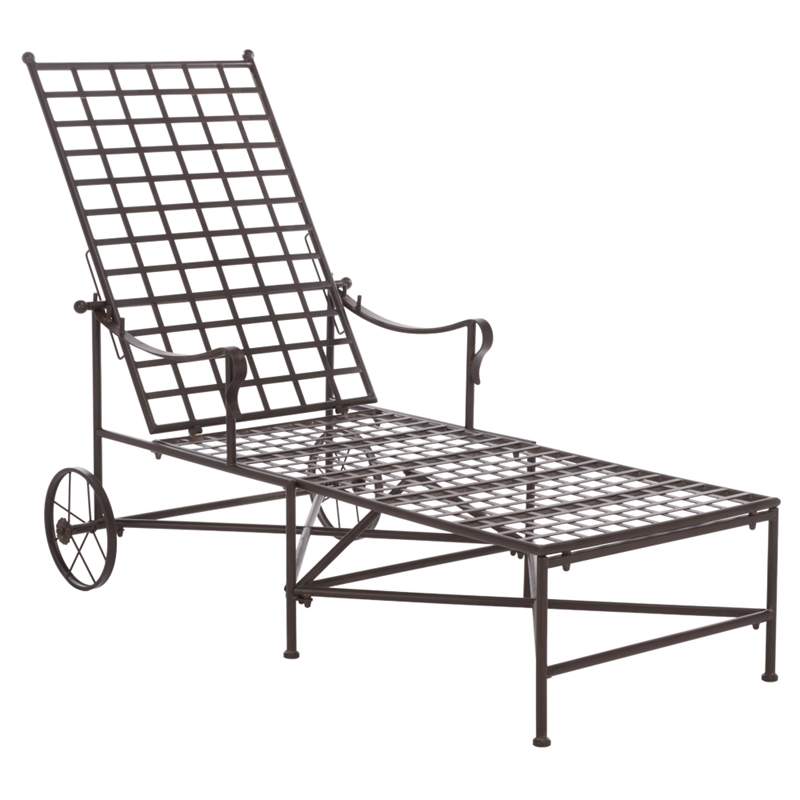 Safavieh Caledonia Iron Chaise Lounge in Brown