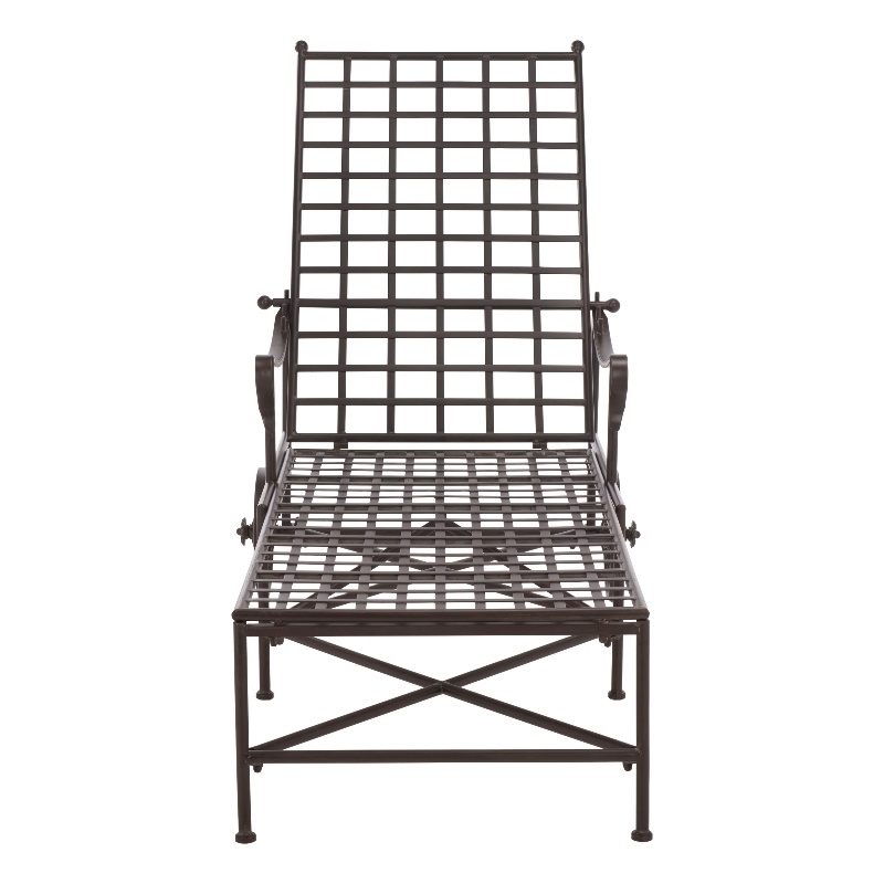 Safavieh Caledonia Iron Chaise Lounge in Brown
