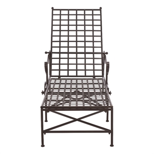 Safavieh Caledonia Iron Chaise Lounge in Brown