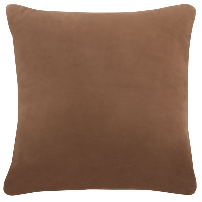 Safavieh Andy Cotton Pillow in Khaki / Ivory