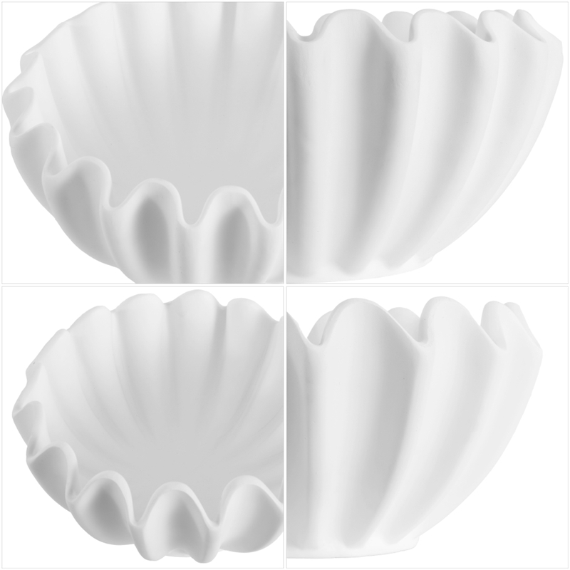 Safavieh Leni Ruffle Ceramic Vase Set 2 in White