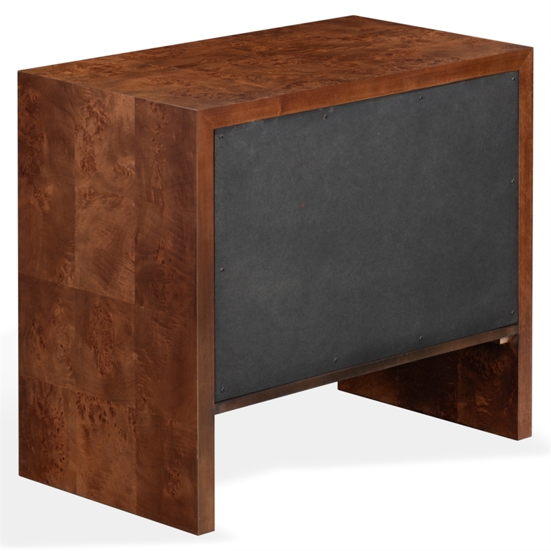 Safavieh Francene Burl Wood Nightstand in Walnut