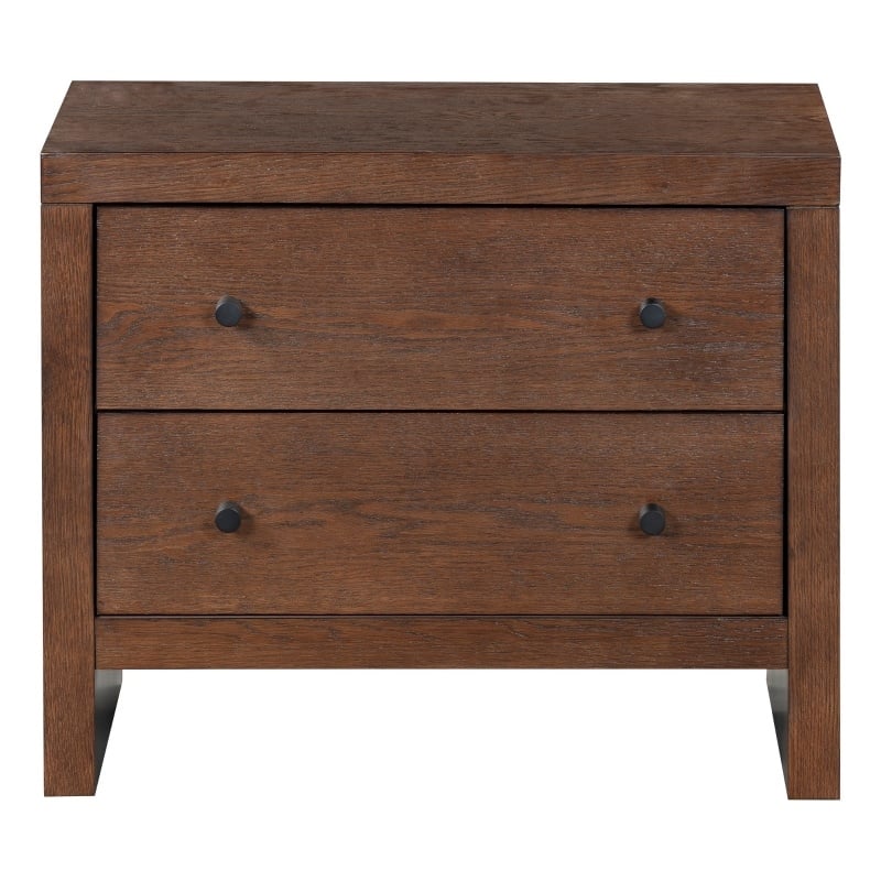 Safavieh Frederick 2 Drawer Wood Nightstand in Dark Walnut