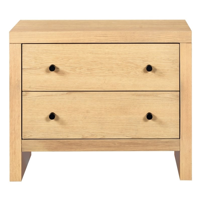 Safavieh Frederick 2 Drawer Wood Nightstand in Oak