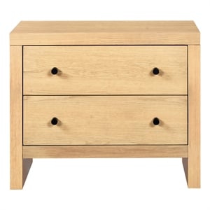 Safavieh Frederick 2 Drawer Wood Nightstand in Oak