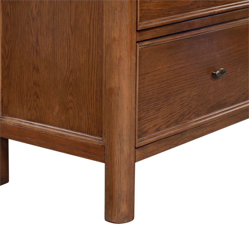 Safavieh Hannaleigh 2 Drawer Wood Nightstand in Dark Walnut