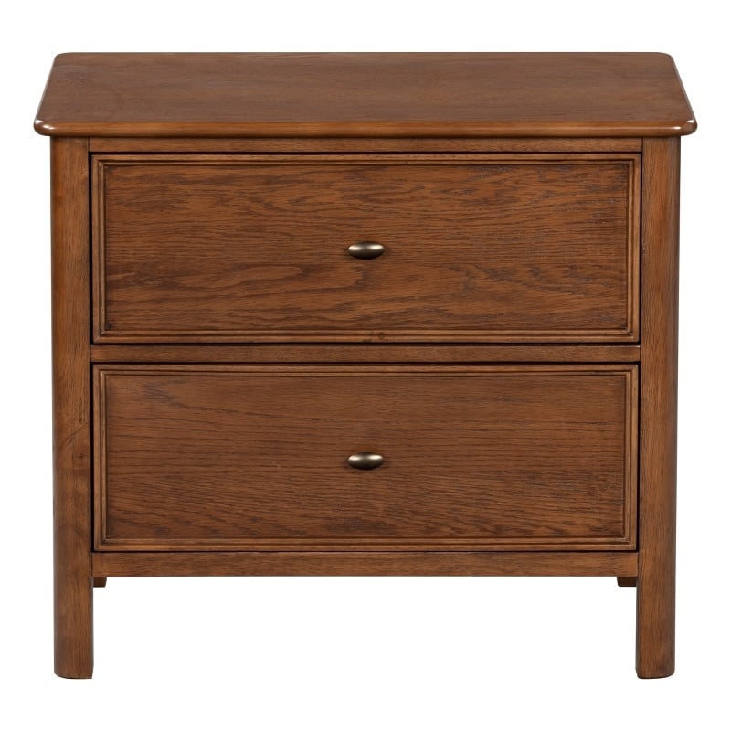 Safavieh Hannaleigh 2 Drawer Wood Nightstand in Dark Walnut