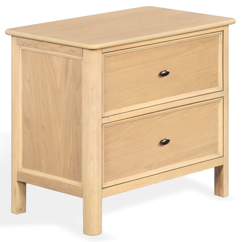 Safavieh Hannaleigh 2 Drawer Wood Nightstand in Oak