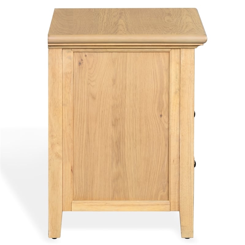 Safavieh Trevor 3 Drawer Wood Nightstand in Oak