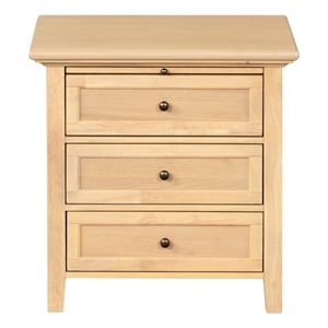 Safavieh Trevor 3 Drawer Wood Nightstand in Oak