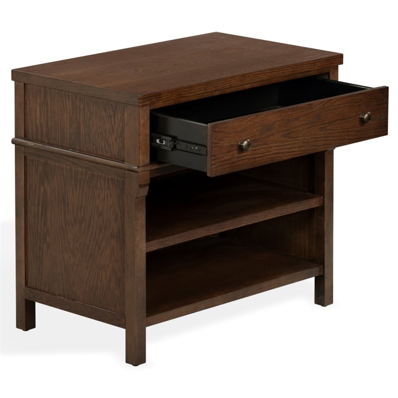Safavieh Haylie 1 Drawer Wood Nightstand in Dark Walnut