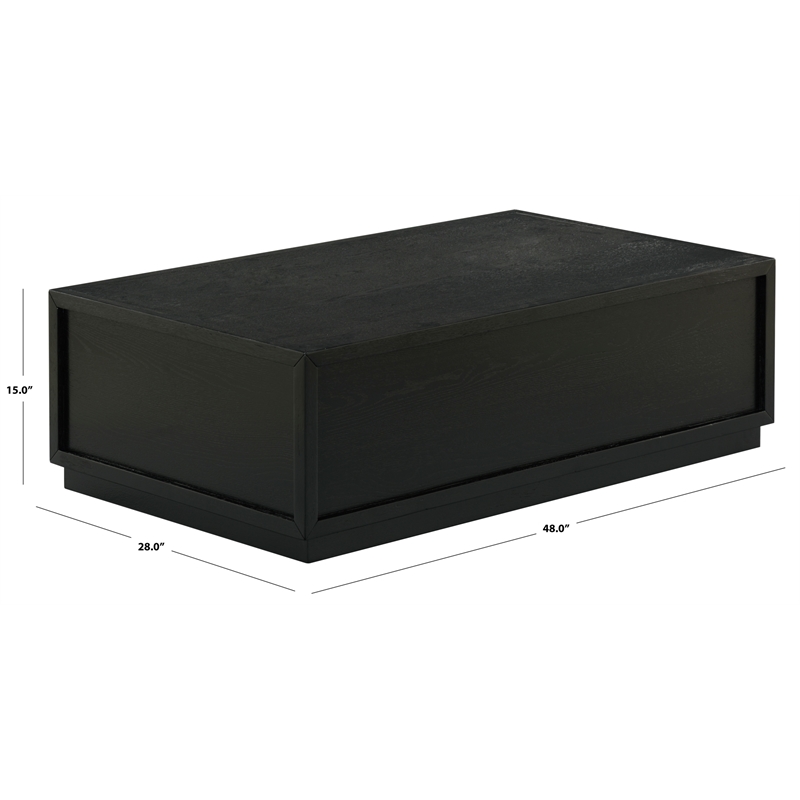 Safavieh Zeus Rectangle Wood Coffee Table in Black
