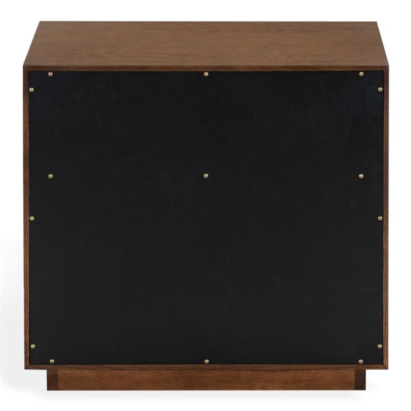 Safavieh Gabribecca 2 Drawer Wood Nightstand in Walnut