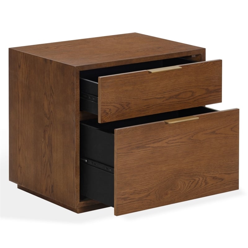 Safavieh Gabribecca 2 Drawer Wood Nightstand in Walnut