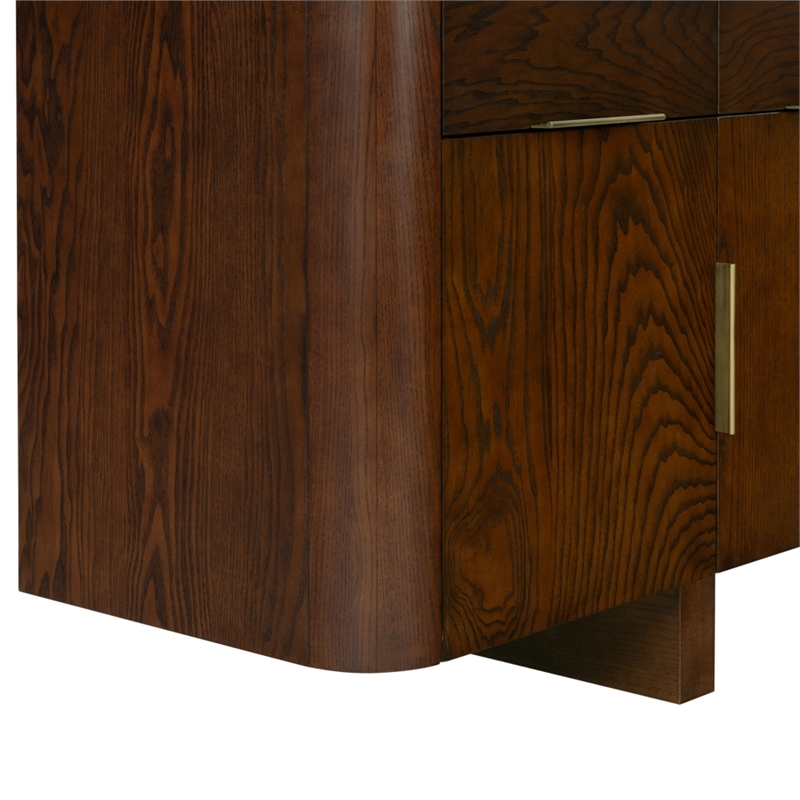 Safavieh Dorothea 3 Drawer Wood Sideboard in Walnut